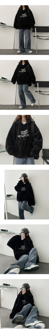 [BoA's wool lining!] ディアジャソボアウールボクシーフーディ