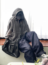 Hoshi mesh hooded knit zip-up