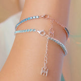 ミニテニスブレスレット / [S925] Blue Mini Tennis Bracelet (rosegold)