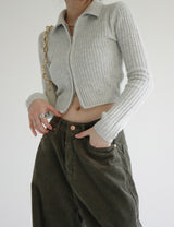 モモ2ウェイニットジップアップ / Momo 2 way knit zip-up (4color)