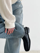 リブハーフジップアップニット / Ribbed Half Zip Up Knit (4color)