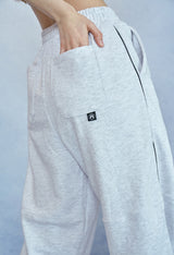 HIDE Cutting Sweat Pants (White Melange) (6570988830838)