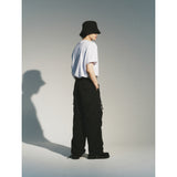 リファインナイロンパラシュートパンツ / REFINE NYLON PARACHUTE PANTS_BK