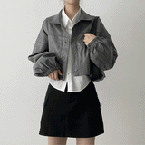 レザークロップドジャケット/Dijou leather cropped jacket