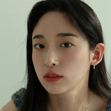 [single earring]14K gold cubic one touch earring (6679679139958)