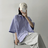 ダミングボクシーショートスリーブシャツ/Dumming boxy short-sleeved shirt Shirt