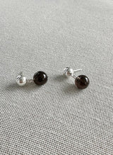 smoky quartz ball earring