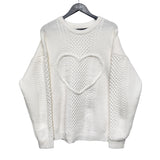 (UNISEX) ケーブルハートラウンドニット
