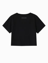 W01 ブラックコンセプトクロップTシャツ