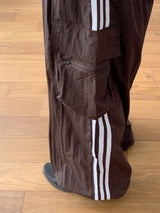 Shabe Side Line Coloring Nylon Two-Way String Long Cargo Pants