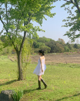 [Adjusting the strap] cancan sleeveless dress