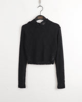 Swan rose see-through cropped hooded sweatshirt