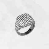 ペーバー クッション リング / [S925] Paver Cushion Ring (black silver)