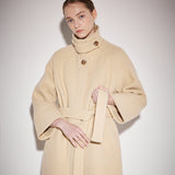 バルマカンボウクルコート / Balmacaan boucle coat beige