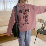 ワットエバーナッピングVネックボクシーレタリングフーディーTシャツ