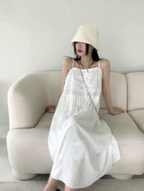ロシトンビンテージマザーオブパールボタンノースリーブロングワンピース / Roshton vintage mother-of-pearl button sleeveless long dress