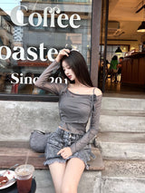 1043. Rena wrap ribbon mesh T