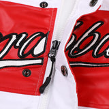 スポーティロゴカラーバーシティジャケット/BSR2223FWJK023 SPORTY LOGO COLLAR VARSITY JACKET WHITE