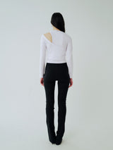 DOUBLE LAYERED LONG SLEEVE T-SHIRT (WHITE) (6600164049014)