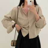 シャツレストランクロップデイリーシャツ / [8color] Shirt Restaurant Crop Daily Shirt