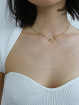 Flower toggle necklace / 14k gold plated