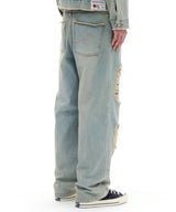 DESTROYED DENIM PANTS (LIGHT BLUE)