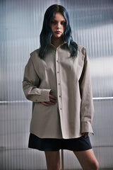 EARTH-COLOR PLEATS SHIRT (Beach Sand) / アースカラープリーツシャツ