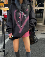 [UNISEX] Heart bunny oversized hoodie