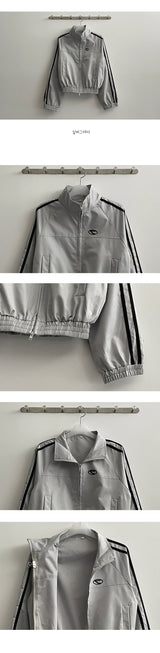 Silver Gray Line Two-Way Zip-Up Track Top