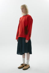 ダメージ＆オイルウォッシュドスウェットシャツ / Damaged & Oil Washed Sweatshirt, Red