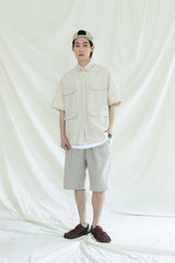 ONE TUCK BERMUDA PANTS BEIGE (6561070284918)