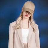 Stud logo over fit ball cap BEIGE