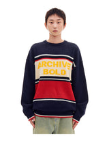 AB STRIPE PANEL KNIT (NAVY)