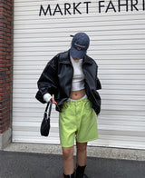 （UNISEX）ネブハイネックレザーブルゾン