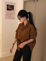 [BELLIDE MADE] ロマンスコーデュロイルーズフィットシャツ