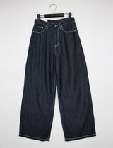 リネンローワイドパンツ/no,1048 linen raw wide pants
