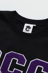 CCCパップルパッチユニセックスブラックスウェットシャツ