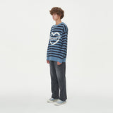 STRIPE HEART ROUND NECK KNIT_BLUE (6612832256118)