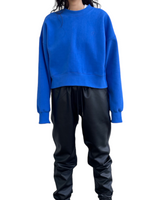 エンボスクロップドスウェット / Emboss Cropped Sweat-BLUE