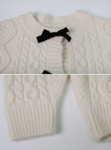 Velvet Ribbon Cable Knit Cardigan (3color)