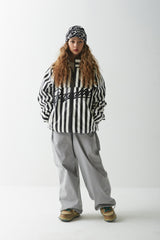 ストライプロゴパッディングジャンパー/BSR2223FWJK008 STRIPE LOGO PADDING JUMPER WHITE BLACK