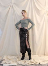 スリットマキシスカート/SLIT MAXI SKIRT[tie-die]