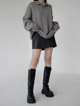 ケーブルカラーニット / Cable collar knit (4color)