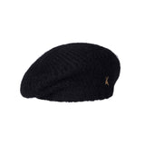 Stud Logo Wool Knit Beret Black