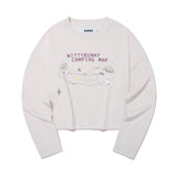 WITTY BUNNY CAMPING GRAPHIC CROP T-SHIRT [LIGHT LAVENDER]