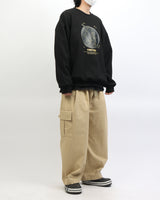サークルムーンキャットスウェットシャツ / Circle Moon Cat Sweatshirt_Black
