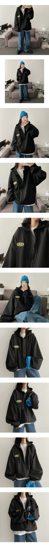 Peak Patch Coloring Hooded Jumper