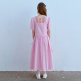 スクエアネックポケットドレス / SQUARE NECK POCKET DRESS, PINK
