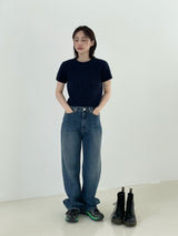 Twisted knitwear short-sleeved