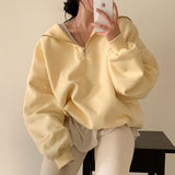 [BELLIDE MADE] Sailor Loose Fit Double-Sided Raised Half Zip-Up Sweat
